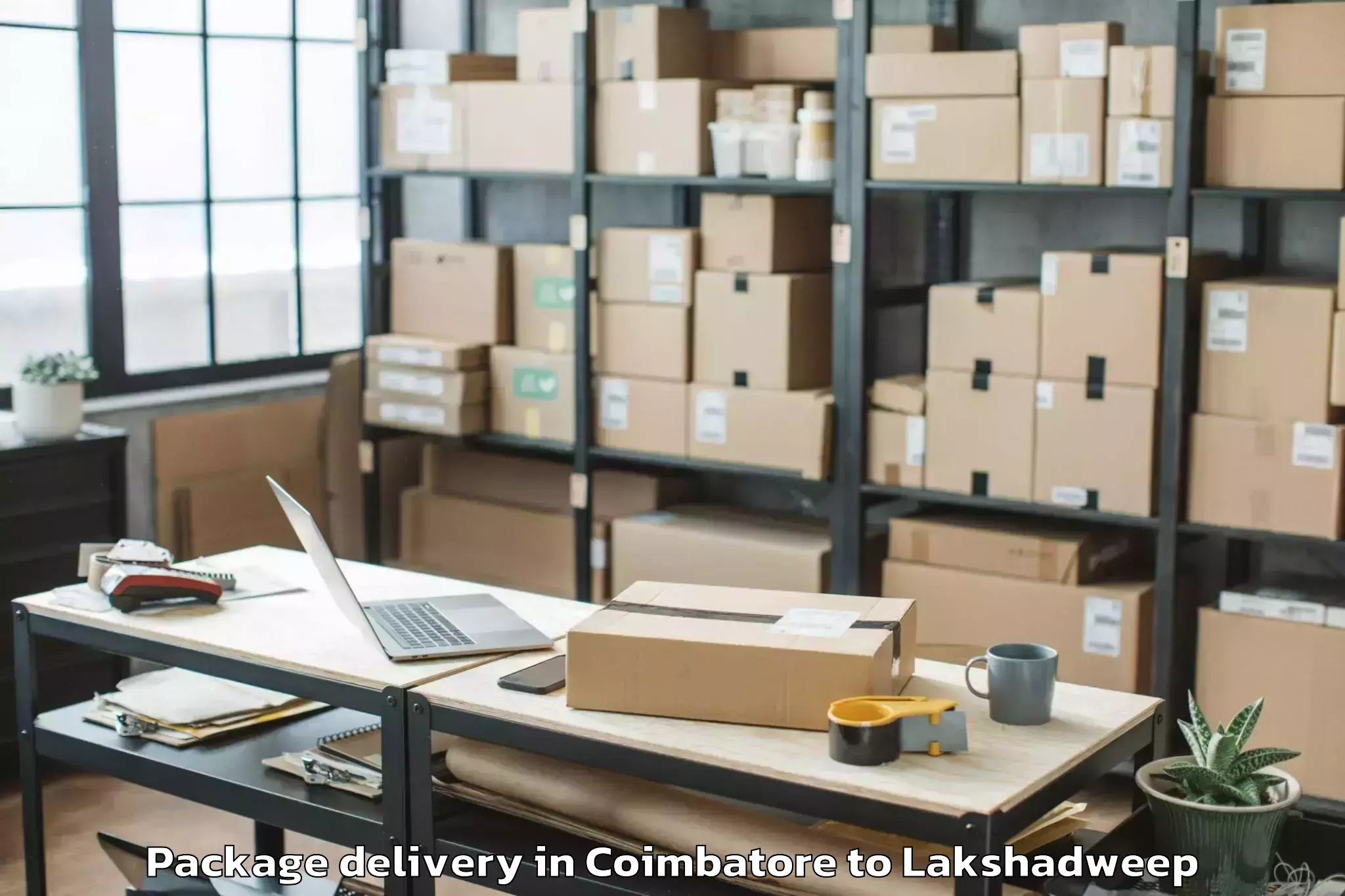 Book Coimbatore to Andrott Package Delivery